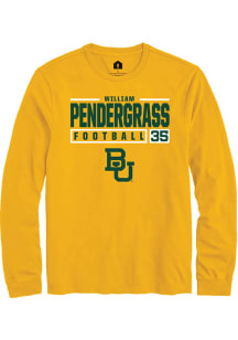 William Pendergrass  Baylor Bears Gold Rally NIL Stacked Box Long Sleeve T Shirt