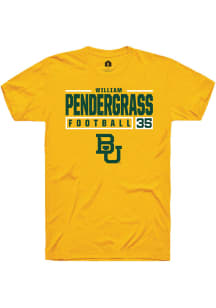 William Pendergrass  Baylor Bears Gold Rally NIL Stacked Box Short Sleeve T Shirt