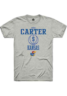 Chris Carter  Kansas Jayhawks Ash Rally NIL Sport Icon Short Sleeve T Shirt