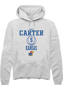 Chris Carter  Rally Kansas Jayhawks Mens White NIL Sport Icon Long Sleeve Hoodie