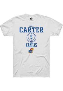 Chris Carter  Kansas Jayhawks White Rally NIL Sport Icon Short Sleeve T Shirt
