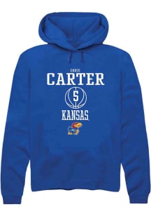 Chris Carter  Rally Kansas Jayhawks Mens Blue NIL Sport Icon Long Sleeve Hoodie