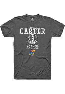 Chris Carter  Kansas Jayhawks Dark Grey Rally NIL Sport Icon Short Sleeve T Shirt