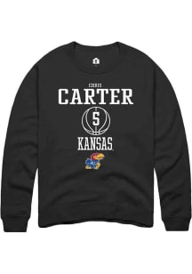 Chris Carter  Rally Kansas Jayhawks Mens Black NIL Sport Icon Long Sleeve Crew Sweatshirt