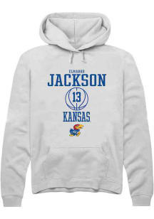 Elmarko Jackson  Rally Kansas Jayhawks Mens White NIL Sport Icon Long Sleeve Hoodie