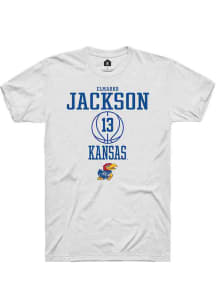 Elmarko Jackson  Kansas Jayhawks White Rally NIL Sport Icon Short Sleeve T Shirt