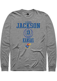 Elmarko Jackson  Kansas Jayhawks Grey Rally NIL Sport Icon Long Sleeve T Shirt