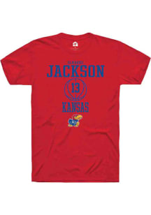 Elmarko Jackson  Kansas Jayhawks Red Rally NIL Sport Icon Short Sleeve T Shirt