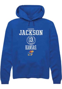 Elmarko Jackson  Rally Kansas Jayhawks Mens Blue NIL Sport Icon Long Sleeve Hoodie