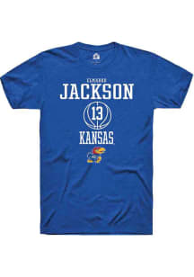 Elmarko Jackson  Kansas Jayhawks Blue Rally NIL Sport Icon Short Sleeve T Shirt