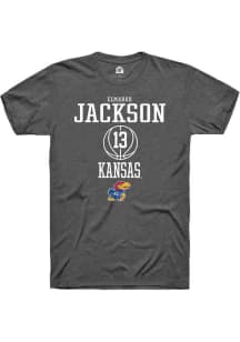 Elmarko Jackson  Kansas Jayhawks Dark Grey Rally NIL Sport Icon Short Sleeve T Shirt