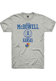 Jamari McDowell  Kansas Jayhawks Ash Rally NIL Sport Icon Short Sleeve T Shirt