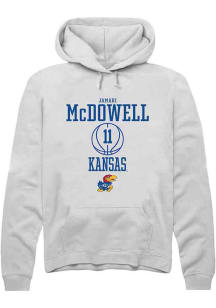 Jamari McDowell  Rally Kansas Jayhawks Mens White NIL Sport Icon Long Sleeve Hoodie