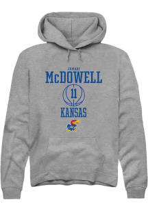 Jamari McDowell  Rally Kansas Jayhawks Mens Grey NIL Sport Icon Long Sleeve Hoodie