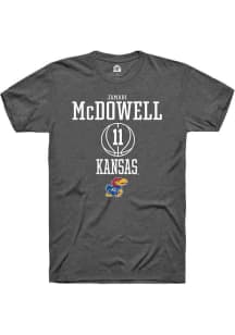 Jamari McDowell  Kansas Jayhawks Dark Grey Rally NIL Sport Icon Short Sleeve T Shirt
