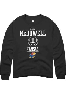 Jamari McDowell  Rally Kansas Jayhawks Mens Black NIL Sport Icon Long Sleeve Crew Sweatshirt