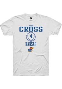 Justin Cross  Kansas Jayhawks White Rally NIL Sport Icon Short Sleeve T Shirt