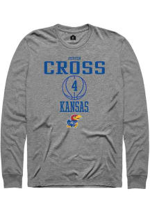 Justin Cross  Kansas Jayhawks Grey Rally NIL Sport Icon Long Sleeve T Shirt