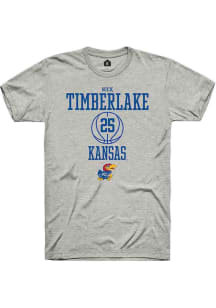 Nick Timberlake  Kansas Jayhawks Ash Rally NIL Sport Icon Short Sleeve T Shirt