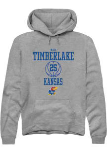 Nick Timberlake  Rally Kansas Jayhawks Mens Grey NIL Sport Icon Long Sleeve Hoodie