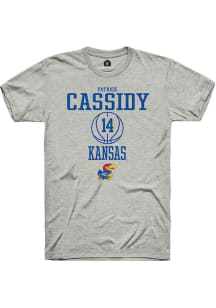 Patrick Cassidy  Kansas Jayhawks Ash Rally NIL Sport Icon Short Sleeve T Shirt
