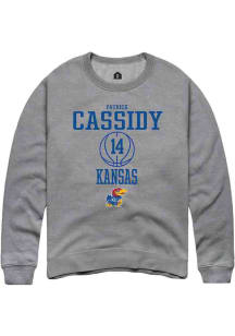 Patrick Cassidy  Rally Kansas Jayhawks Mens Grey NIL Sport Icon Long Sleeve Crew Sweatshirt
