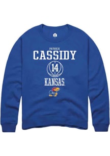 Patrick Cassidy  Rally Kansas Jayhawks Mens Blue NIL Sport Icon Long Sleeve Crew Sweatshirt