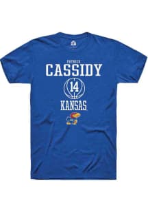 Patrick Cassidy  Kansas Jayhawks Blue Rally NIL Sport Icon Short Sleeve T Shirt