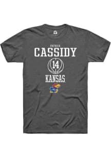 Patrick Cassidy  Kansas Jayhawks Dark Grey Rally NIL Sport Icon Short Sleeve T Shirt