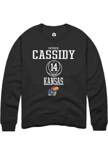 Patrick Cassidy  Rally Kansas Jayhawks Mens Black NIL Sport Icon Long Sleeve Crew Sweatshirt