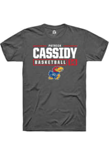 Patrick Cassidy  Kansas Jayhawks Dark Grey Rally NIL Stacked Box Short Sleeve T Shirt