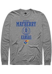 Wyvette Mayberry  Kansas Jayhawks Grey Rally NIL Sport Icon Long Sleeve T Shirt