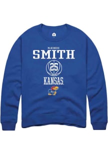 McKenzie Smith  Rally Kansas Jayhawks Mens Blue NIL Sport Icon Long Sleeve Crew Sweatshirt