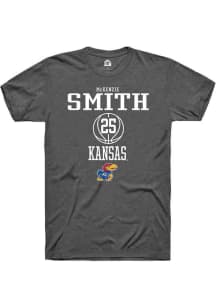 McKenzie Smith  Kansas Jayhawks Dark Grey Rally NIL Sport Icon Short Sleeve T Shirt