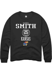 McKenzie Smith  Rally Kansas Jayhawks Mens Black NIL Sport Icon Long Sleeve Crew Sweatshirt