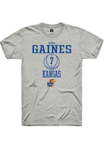 Paris Gaines  Kansas Jayhawks Ash Rally NIL Sport Icon Short Sleeve T Shirt