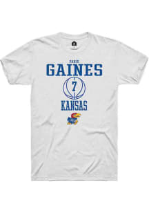 Paris Gaines  Kansas Jayhawks White Rally NIL Sport Icon Short Sleeve T Shirt
