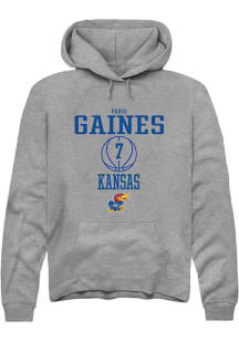 Paris Gaines  Rally Kansas Jayhawks Mens Grey NIL Sport Icon Long Sleeve Hoodie