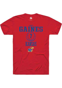 Paris Gaines  Kansas Jayhawks Red Rally NIL Sport Icon Short Sleeve T Shirt