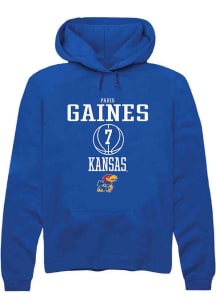 Paris Gaines  Rally Kansas Jayhawks Mens Blue NIL Sport Icon Long Sleeve Hoodie