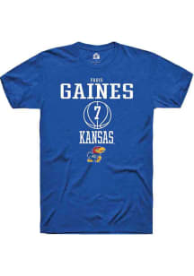 Paris Gaines  Kansas Jayhawks Blue Rally NIL Sport Icon Short Sleeve T Shirt