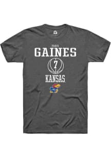 Paris Gaines  Kansas Jayhawks Dark Grey Rally NIL Sport Icon Short Sleeve T Shirt