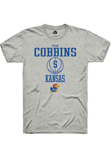 Ryan Cobbins  Kansas Jayhawks Ash Rally NIL Sport Icon Short Sleeve T Shirt