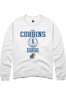 Ryan Cobbins  Rally Kansas Jayhawks Mens White NIL Sport Icon Long Sleeve Crew Sweatshirt