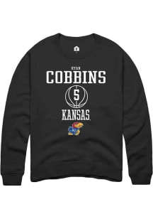 Ryan Cobbins  Rally Kansas Jayhawks Mens Black NIL Sport Icon Long Sleeve Crew Sweatshirt