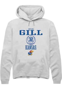 Skyler Gill  Rally Kansas Jayhawks Mens White NIL Sport Icon Long Sleeve Hoodie