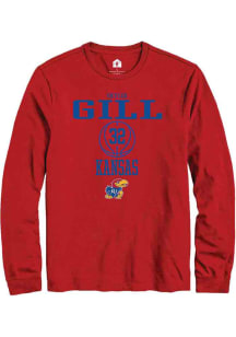 Skyler Gill  Kansas Jayhawks Red Rally NIL Sport Icon Long Sleeve T Shirt