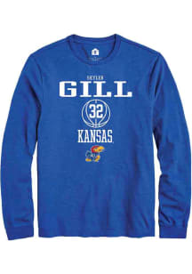 Skyler Gill  Kansas Jayhawks Blue Rally NIL Sport Icon Long Sleeve T Shirt