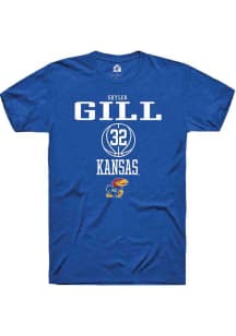 Skyler Gill  Kansas Jayhawks Blue Rally NIL Sport Icon Short Sleeve T Shirt