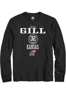 Skyler Gill  Kansas Jayhawks Black Rally NIL Sport Icon Long Sleeve T Shirt